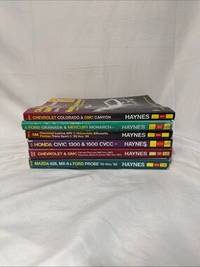Haynes Black, Yellow and Green Automotive Repair Manuals Set of 6